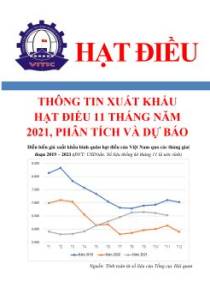 Thông tin xuất khẩu hạt điều 11 tháng năm 2021, phân tích và dự báo
