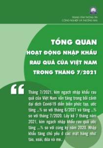 Tổng quan hoạt động nhập khẩu rau quả của Việt Nam, số tháng 7/2021