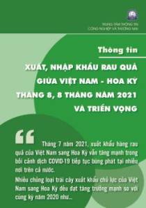 Thông tin xuất nhập khẩu rau quả giữa Việt Nam - Hoa Kỳ, tháng 8, 8 tháng năm 2021 và triển vọng