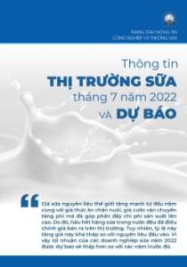 Thông tin thị trường sữa tháng 7/2022 và dự báo