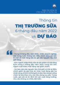 Thông tin thị trường sữa 6 tháng đầu năm 2022 và dự báo