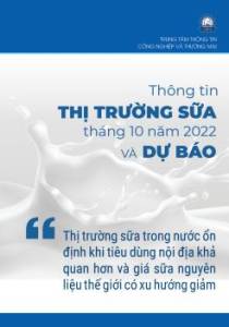 Thông tin thị trường sữa tháng 10-2022 và dự báo