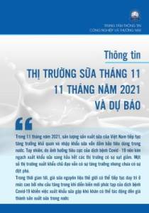 Thông tin thị trường sữa tháng 11, 11 tháng năm 2021 và dự báo