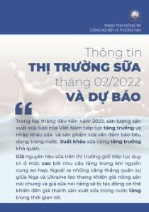Thông tin thị trường sữa 2 tháng năm 2022 và dự báo