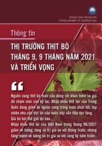 Thông tin thị trường thịt Bò tháng 9, 9 tháng năm 2021 và triển vọng