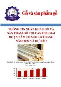 Thông tin xuất khẩu gỗ và sản phẩm gỗ tới Canada giai đoạn năm 2017-2021, 8 tháng năm 2022 và dự báo