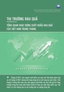 Thông tin về tổng quan hoạt động xuất khẩu rau quả của Việt Nam, số tháng 4/2021