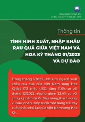 Thông tin nhập khẩu rau quả của Việt Nam - hàng tháng (P.Thương mại nội địa)