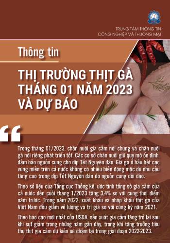 Thông tin thị trường thịt Gà hàng tháng (P.Thương mại nội địa)