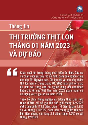Thông tin thị trường thịt Lợn hàng tháng (P.Thương mại nội địa)