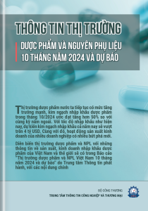 Thông tin thị trường dược phẩm và NPL 10 tháng năm 2024 và dự báo