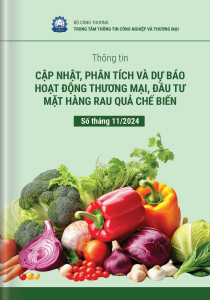 Thông tin cập nhật, phân tích và dự báo hoạt động thương mại, đầu tư mặt hàng rau quả chế biến, số tháng 11-2024