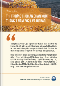 Thông tin thị trường thức ăn chăn nuôi tháng 7 năm 2024 và dự báo