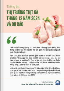 Thông tin thị trường thịt gà tháng 12 năm 2024 và dự báo