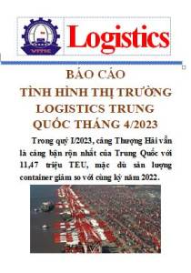 Báo cáo thị trường logistics Trung Quốc tháng 4/2023 (miễn phí)