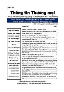 BẢN TIN THÔNG TIN THƯƠNG MẠI CHUYÊN NGÀNH "SẢN PHẨM GỖ VÀ THỦ CÔNG MỸ NGHỆ"