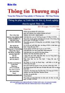 BẢN TIN THÔNG TIN THƯƠNG MẠI CHUYÊN NGÀNH "THỦY SẢN"