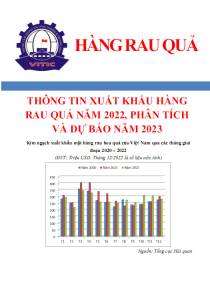 Thông tin xuất khẩu hàng rau quả năm 2022, phân tích và dự báo năm 2023
