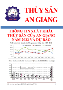 Thông tin xuất khẩu thủy sản của An Giang năm 2022 và dự báo