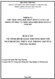 Tình hình giao thương ngành Thủy sản trong UKVFTA tháng 10/2023 (miễn phí)