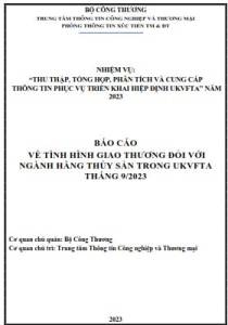 Tình hình giao thương ngành Thủy sản trong UKVFTA tháng 9/2023 (miễn phí)