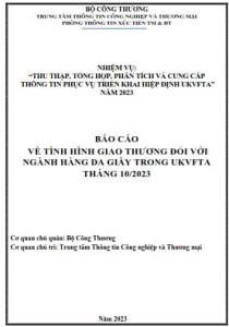 Tình hình giao thương ngành Da giầy trong UKVFTA tháng 10/2023 (miễn phí)