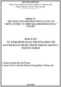 Tình hình giao thương ngành Dược phẩm trong UKVFTA tháng 10/2023 (miễn phí)