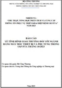 Tình hình giao thương ngành Máy móc trong UKVFTA tháng 10/2023 (miễn phí)