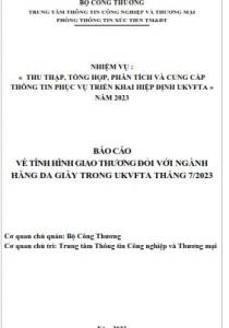 Tình hình giao thương ngành da giày trong UKVFTA tháng 7/2023 (miễn phí)