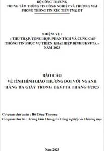 Tình hình giao thương ngành da giầy trong UKVFTA tháng 8/2023 (miễn phí)