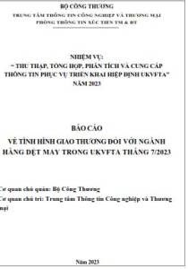Tình hình giao thương ngành dệt may trong UKVFTA tháng 7/2023 (miễn phí)