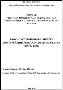 Tình hình giao thương ngành dược phẩm trong UKVFTA tháng 4/2023 (miễn phí)