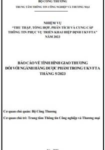 Tình hình giao thương ngành dược phẩm trong UKVFTA tháng 5/2023 (miễn phí)