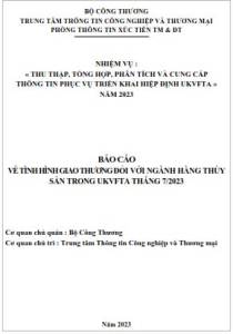 Tình hình giao thương ngành thủy sản trong UKVFTA tháng 7/2023 (miễn phí)